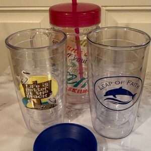 Clear Tumbler Set with Fun Designs